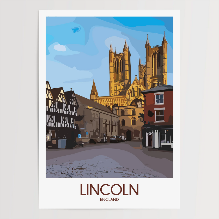 Lincoln Cathedral Souvenir Poster Print