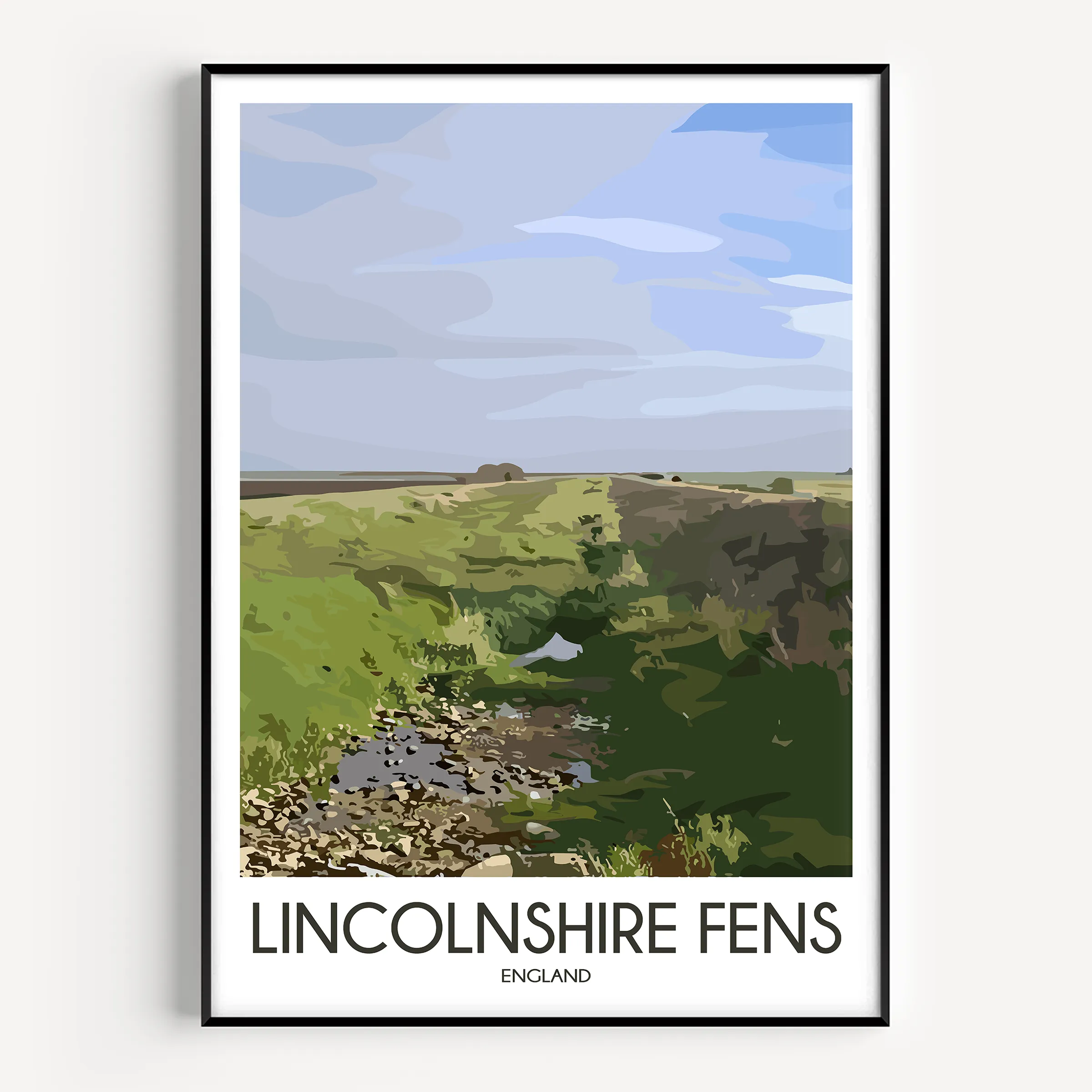 Lincolnshire Fens Minimalist Wall Art