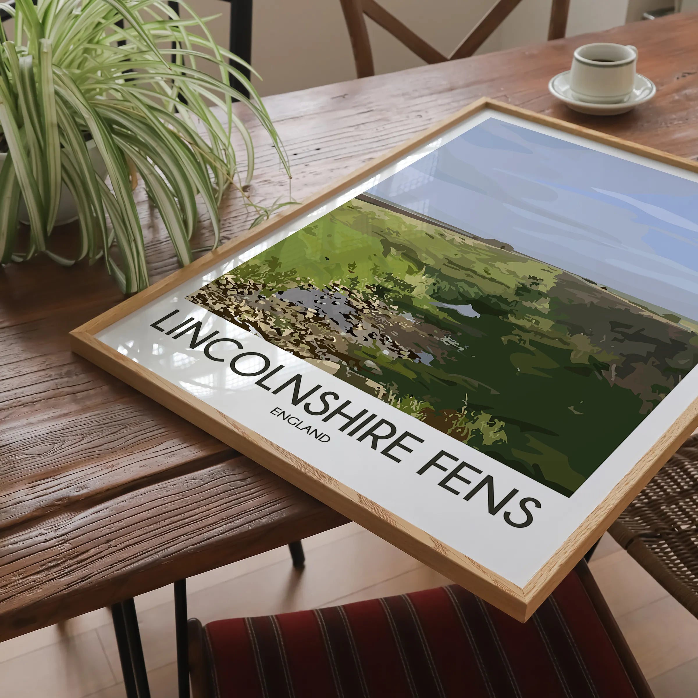 Lincolnshire Fens Modern Travel Poster