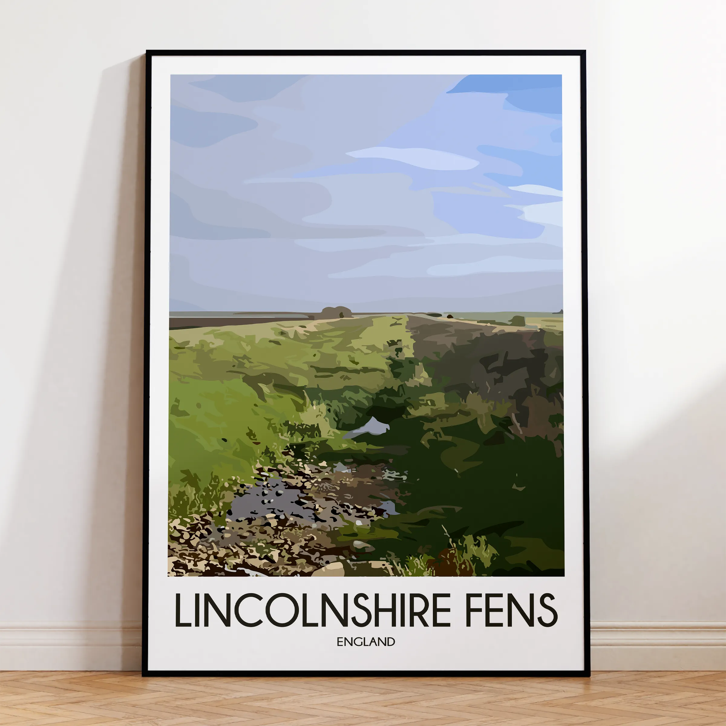 Lincolnshire Fens Souvenir Poster Print