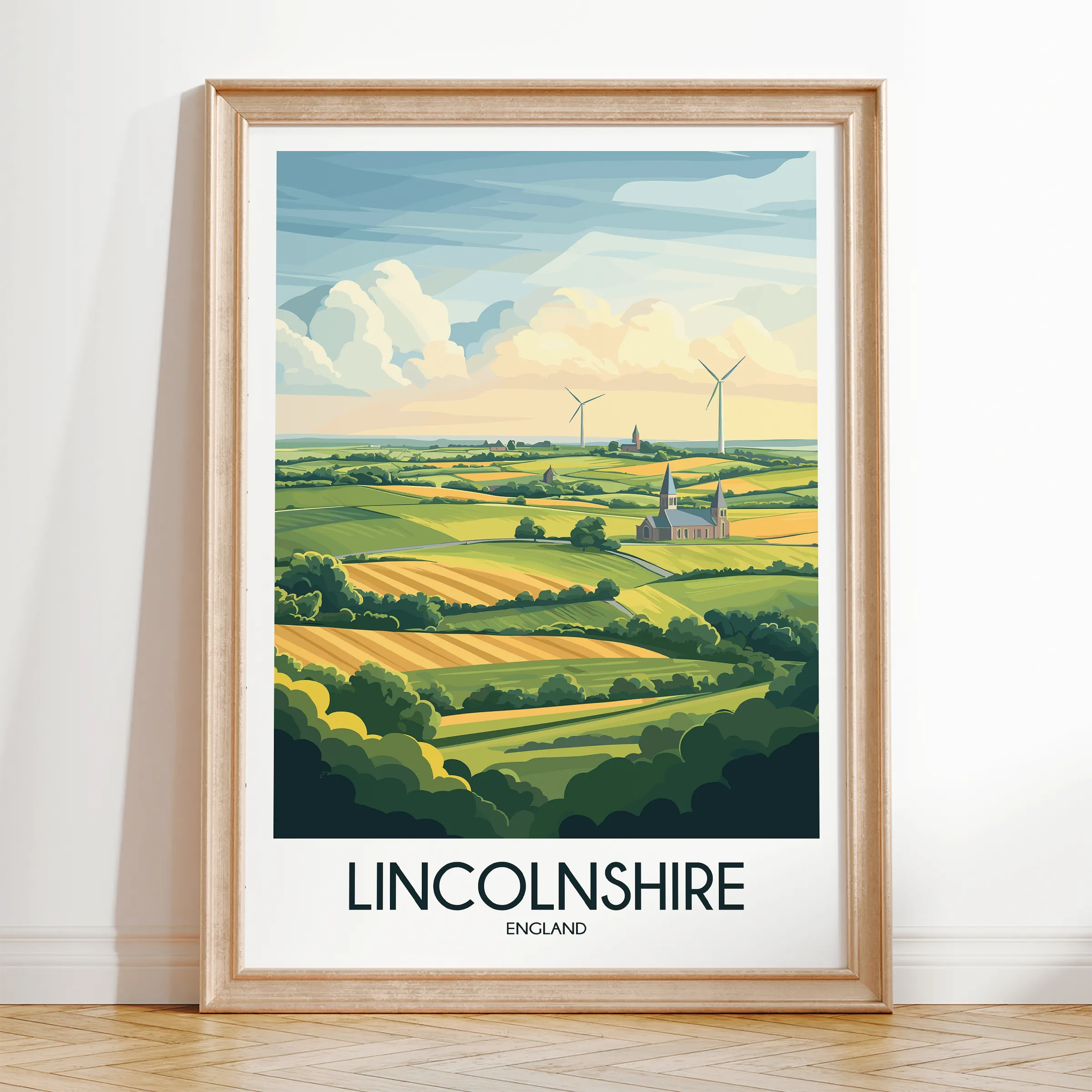 Lincolnshire Modern Travel Poster