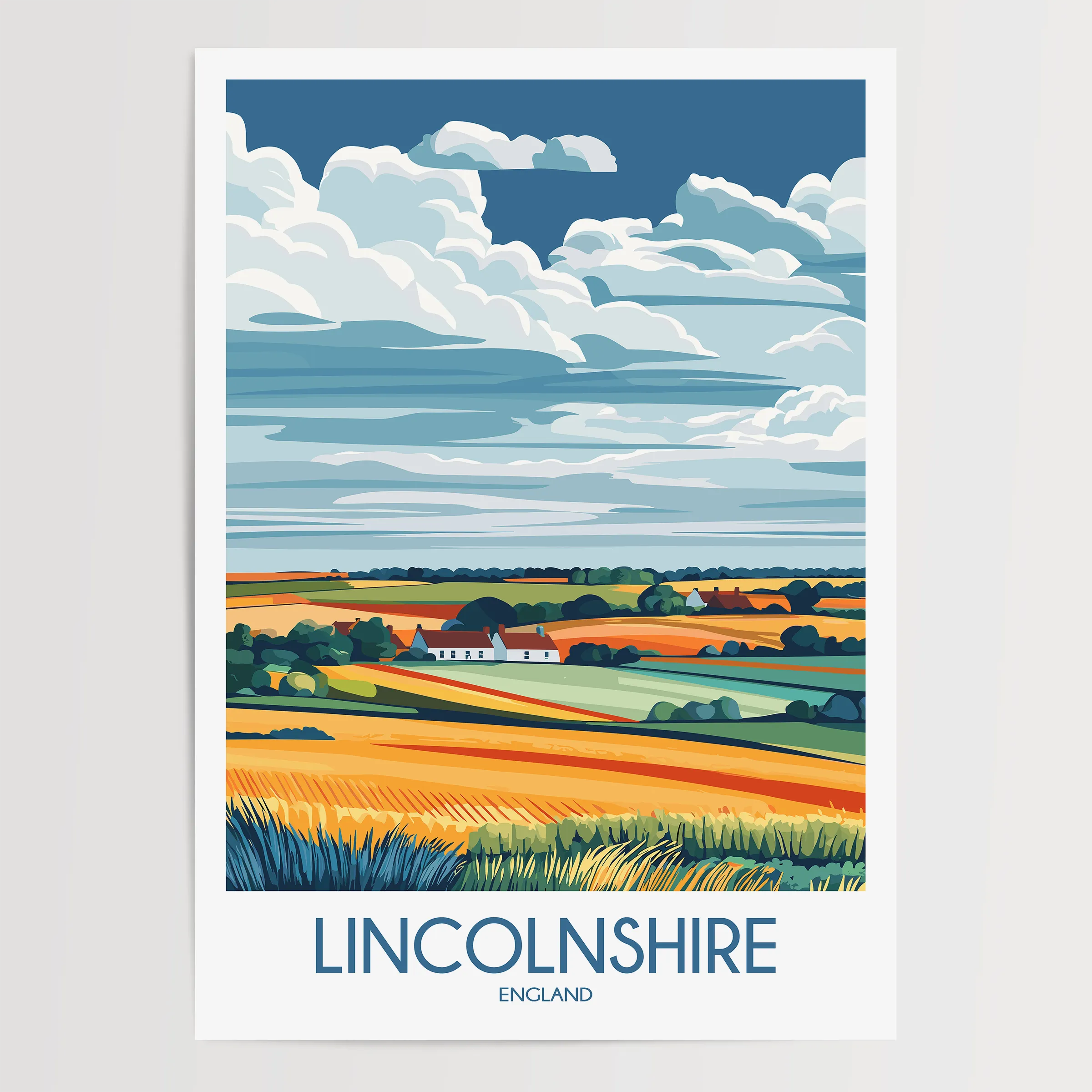 Lincolnshire Modern Travel Poster