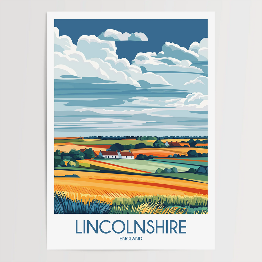 Lincolnshire Modern Travel Poster