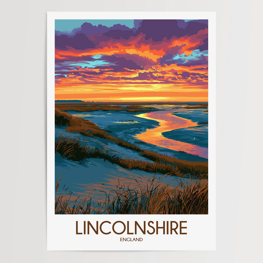 Lincolnshire Retro Travel Illustration