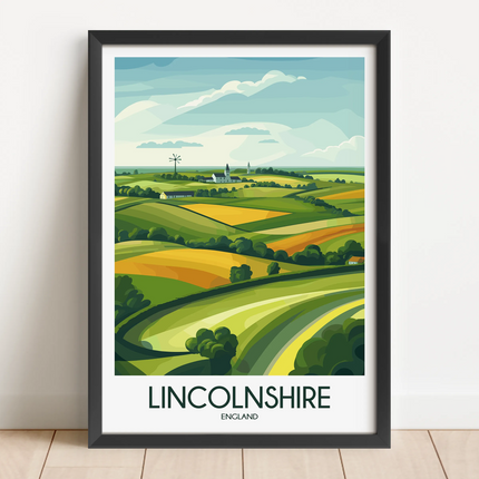 Lincolnshire Retro Travel Illustration