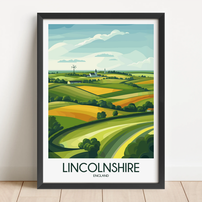 Lincolnshire Retro Travel Illustration