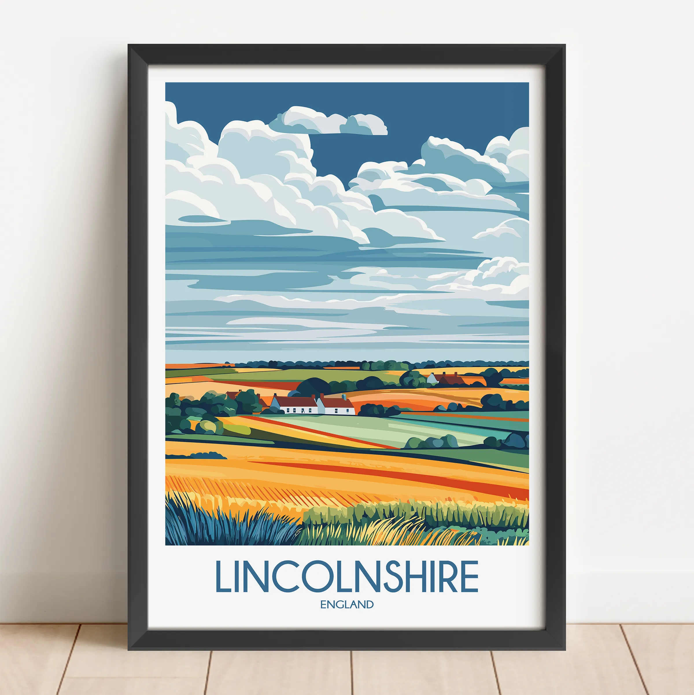 Lincolnshire Retro Travel Illustration