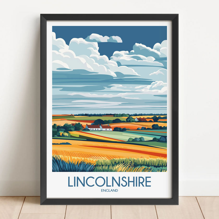 Lincolnshire Retro Travel Illustration