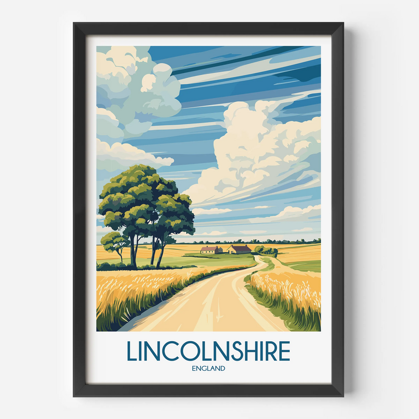 Lincolnshire Retro Travel Illustration
