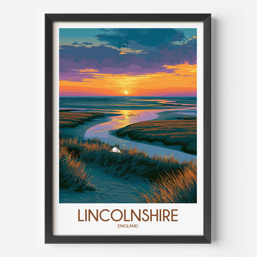 Lincolnshire Retro Travel Illustration