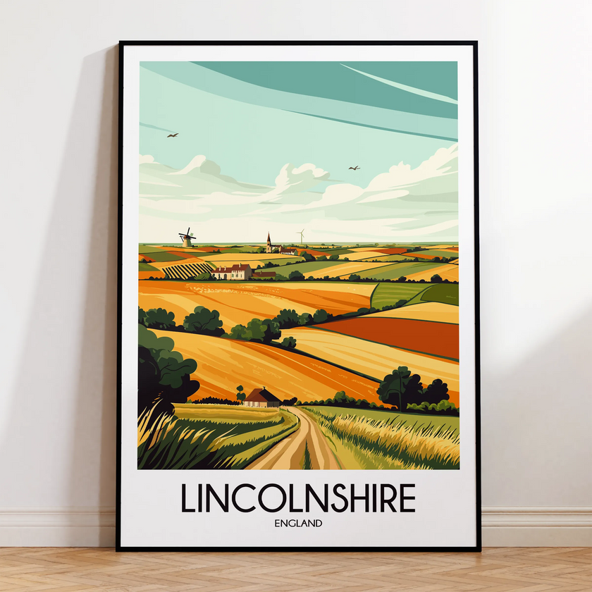 Lincolnshire Retro Travel Illustration