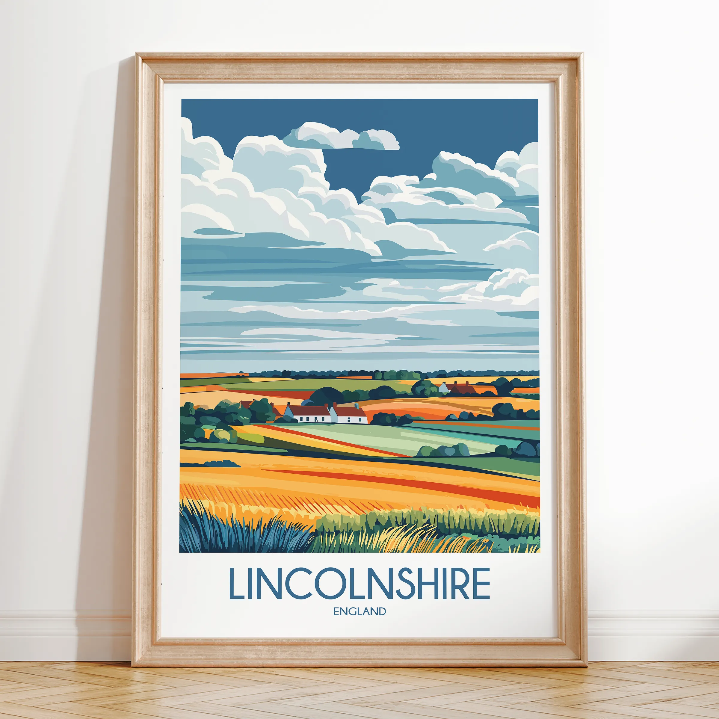 Lincolnshire Vintage Style Print