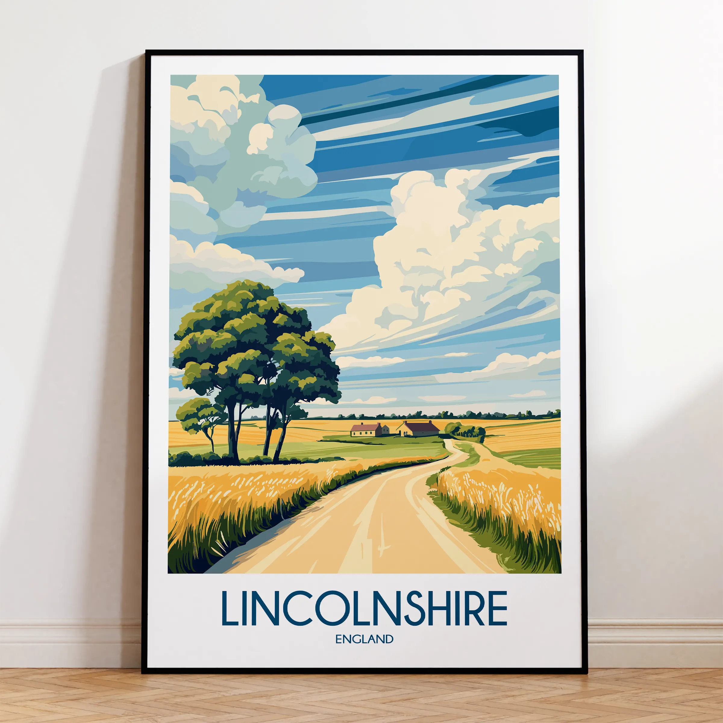 Lincolnshire Vintage Style Print