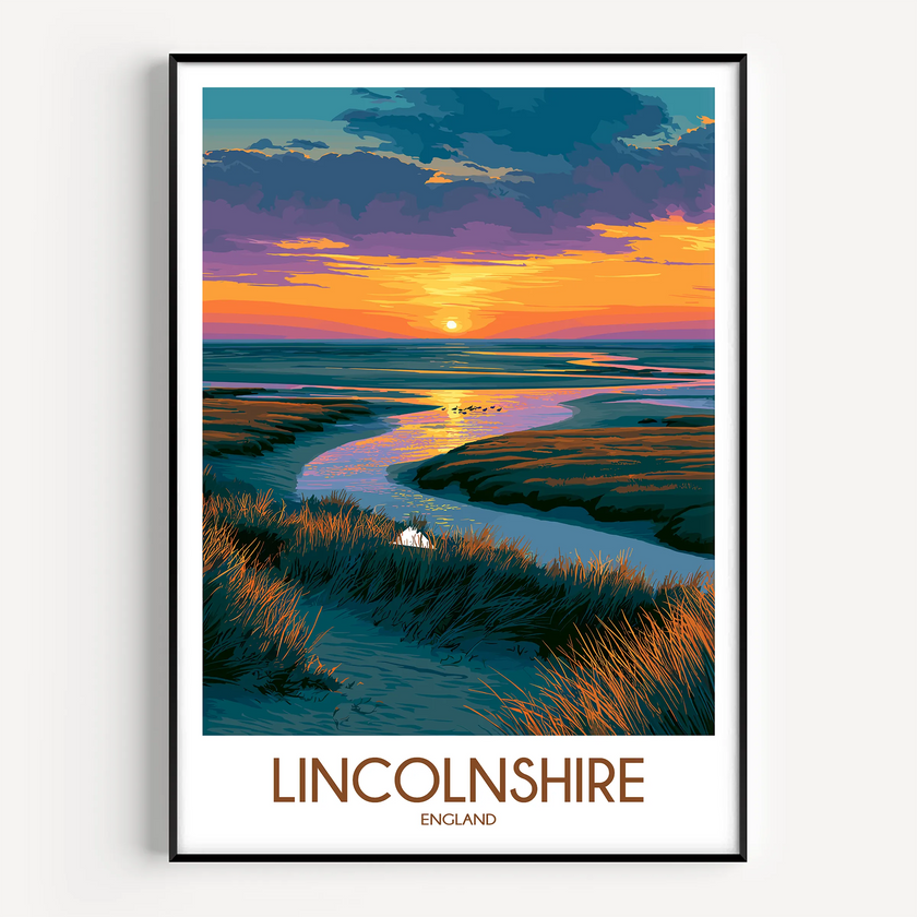 Lincolnshire Vintage Style Print