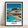 Lindos Modern Travel Poster