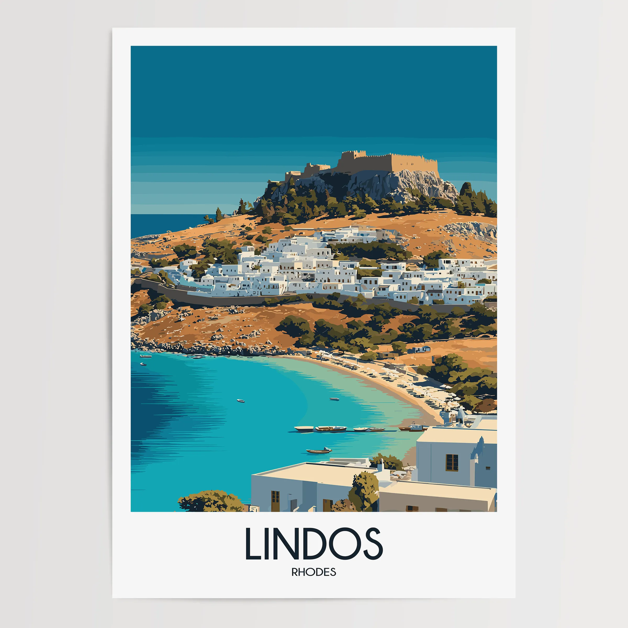 Lindos Vintage Style Print
