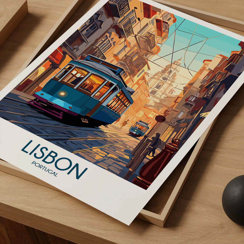 Lisbon Retro Travel Illustration