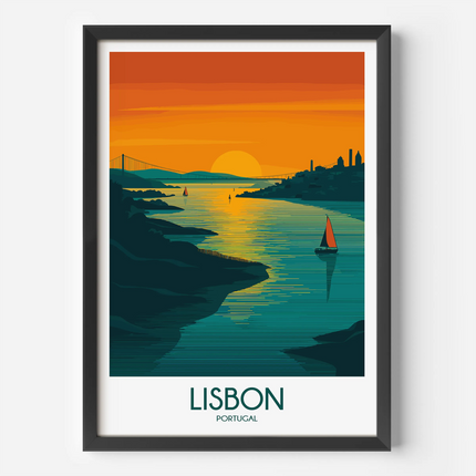 Lisbon Retro Travel Illustration