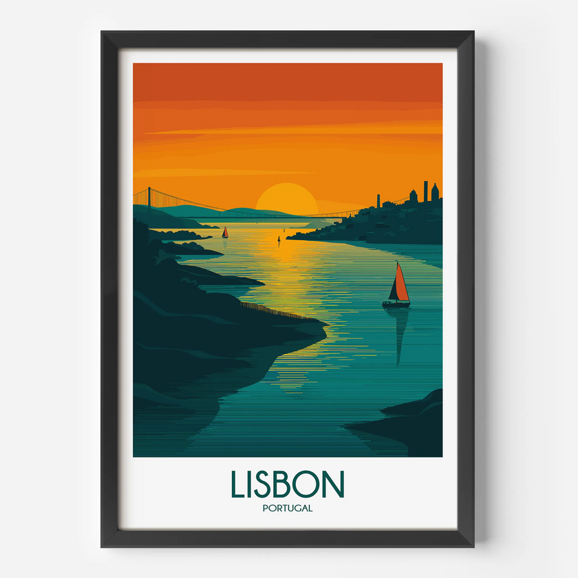 Lisbon Retro Travel Illustration