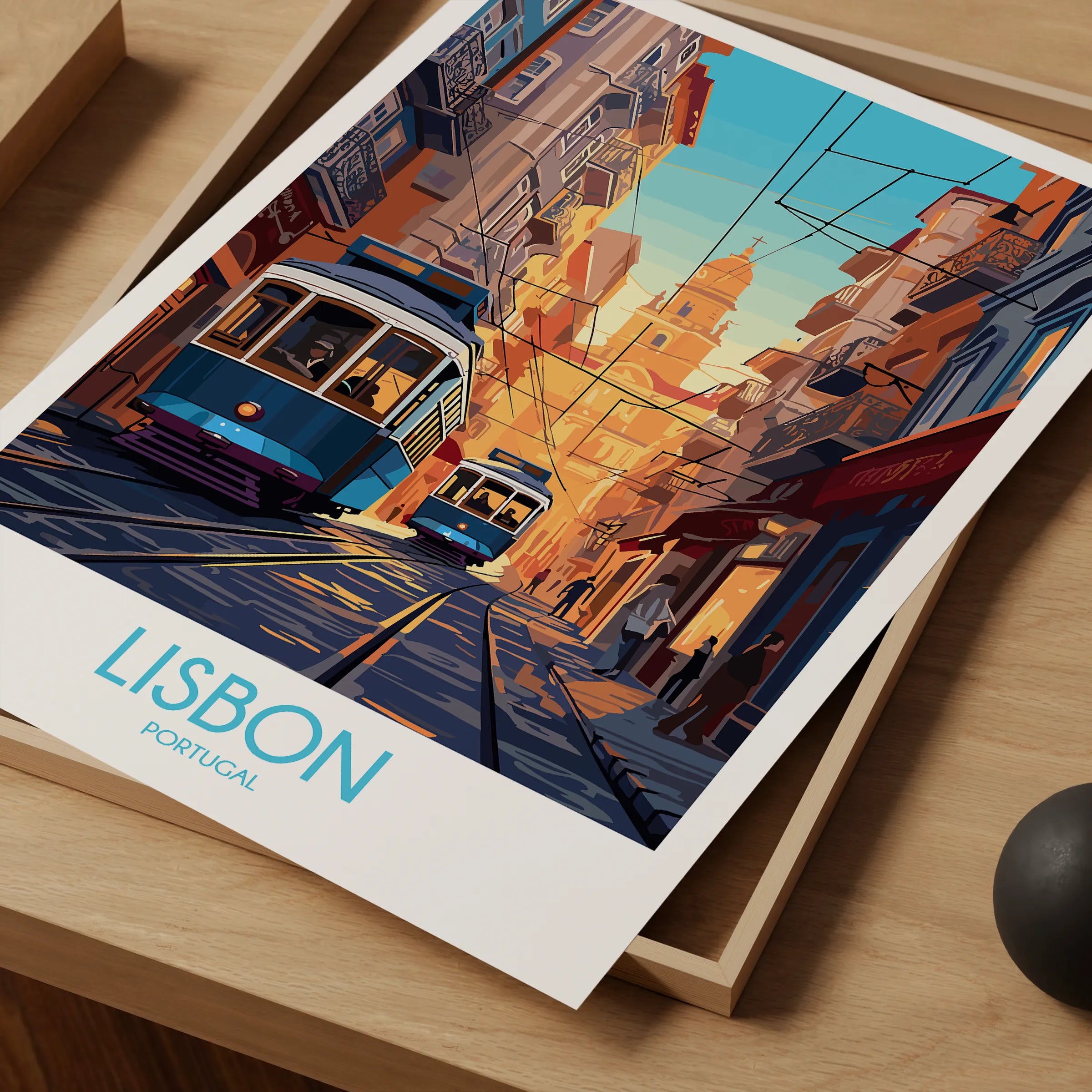 Lisbon Tram Minimalist Wall Art