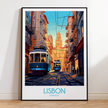 Lisbon Tram Modern Travel Poster