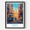 Lisbon Tram Scenic Landscape Art