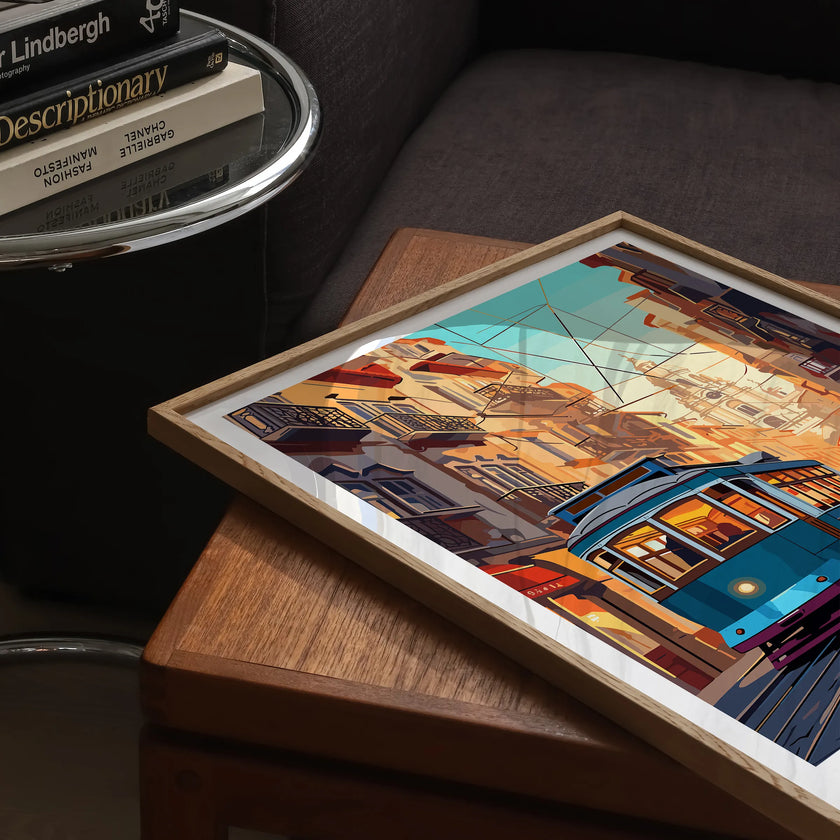 Lisbon Vintage Style Print