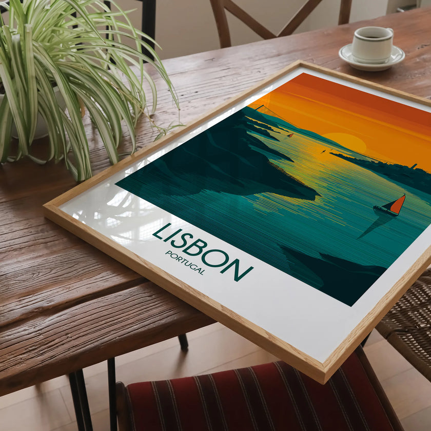 Lisbon Vintage Style Print