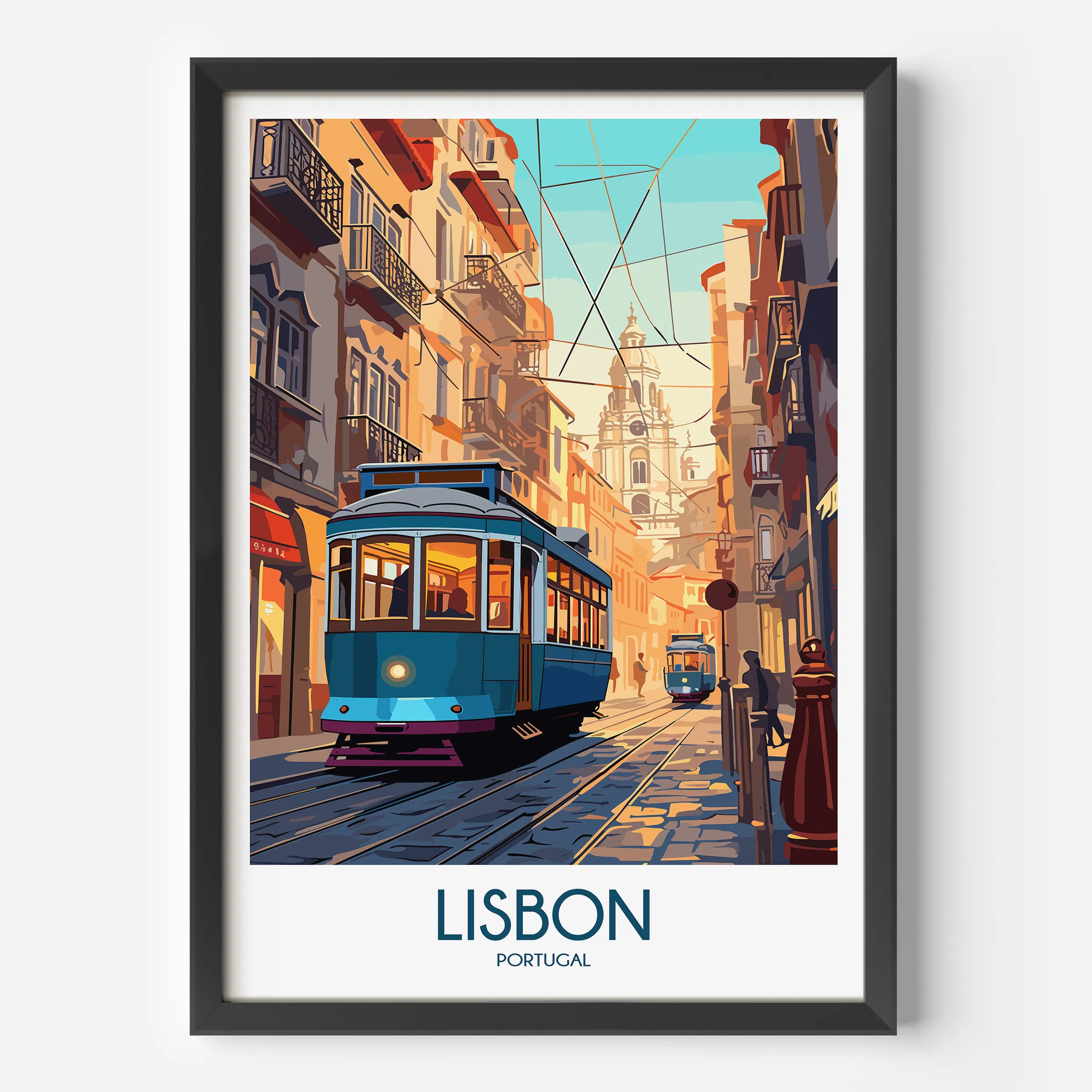 Lisbon Vintage Style Print