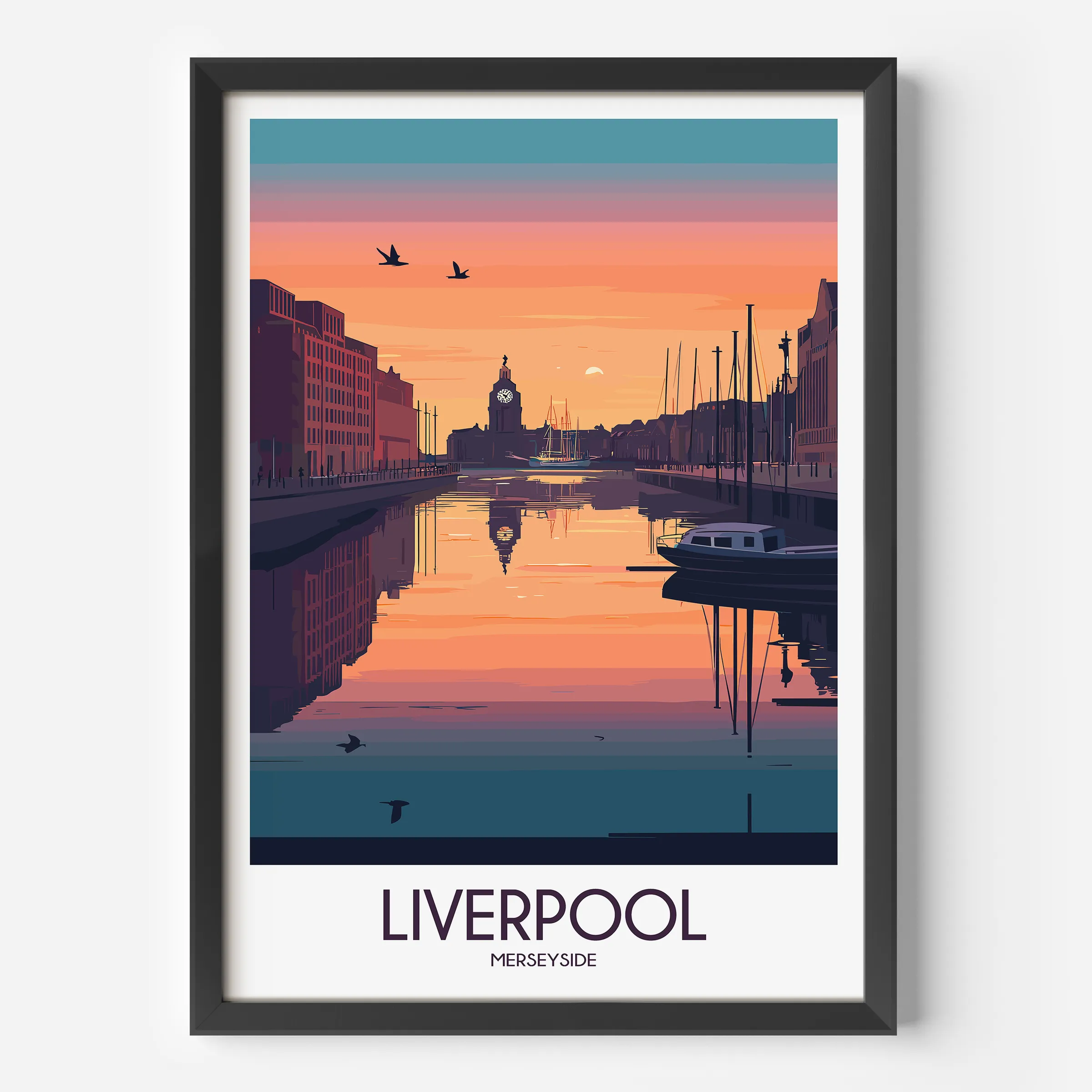 Liverpool Retro Travel Illustration