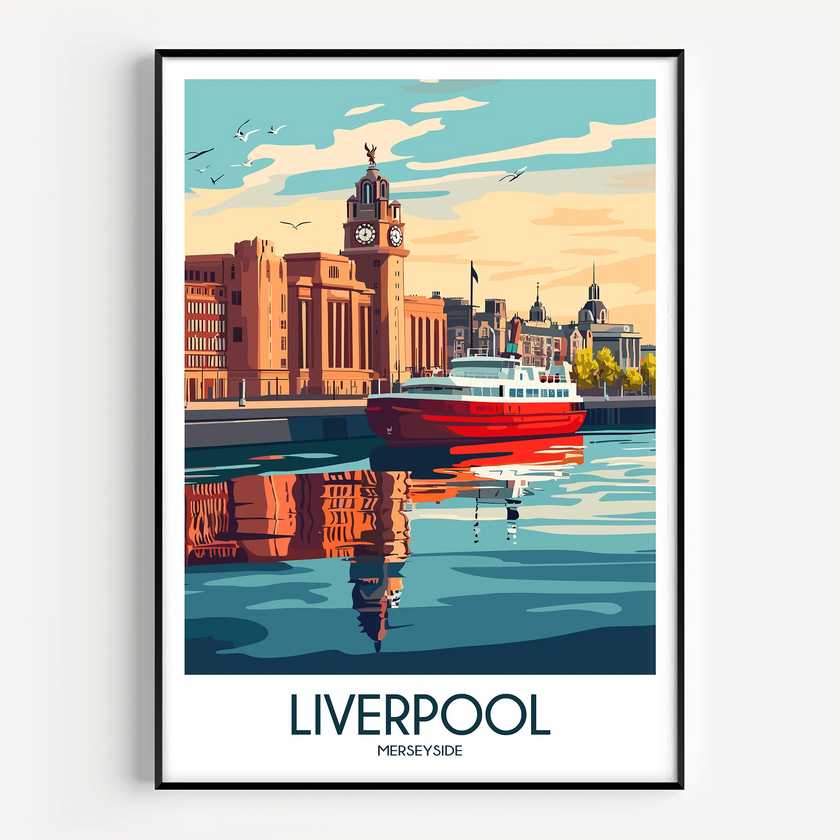 Liverpool Retro Travel Illustration