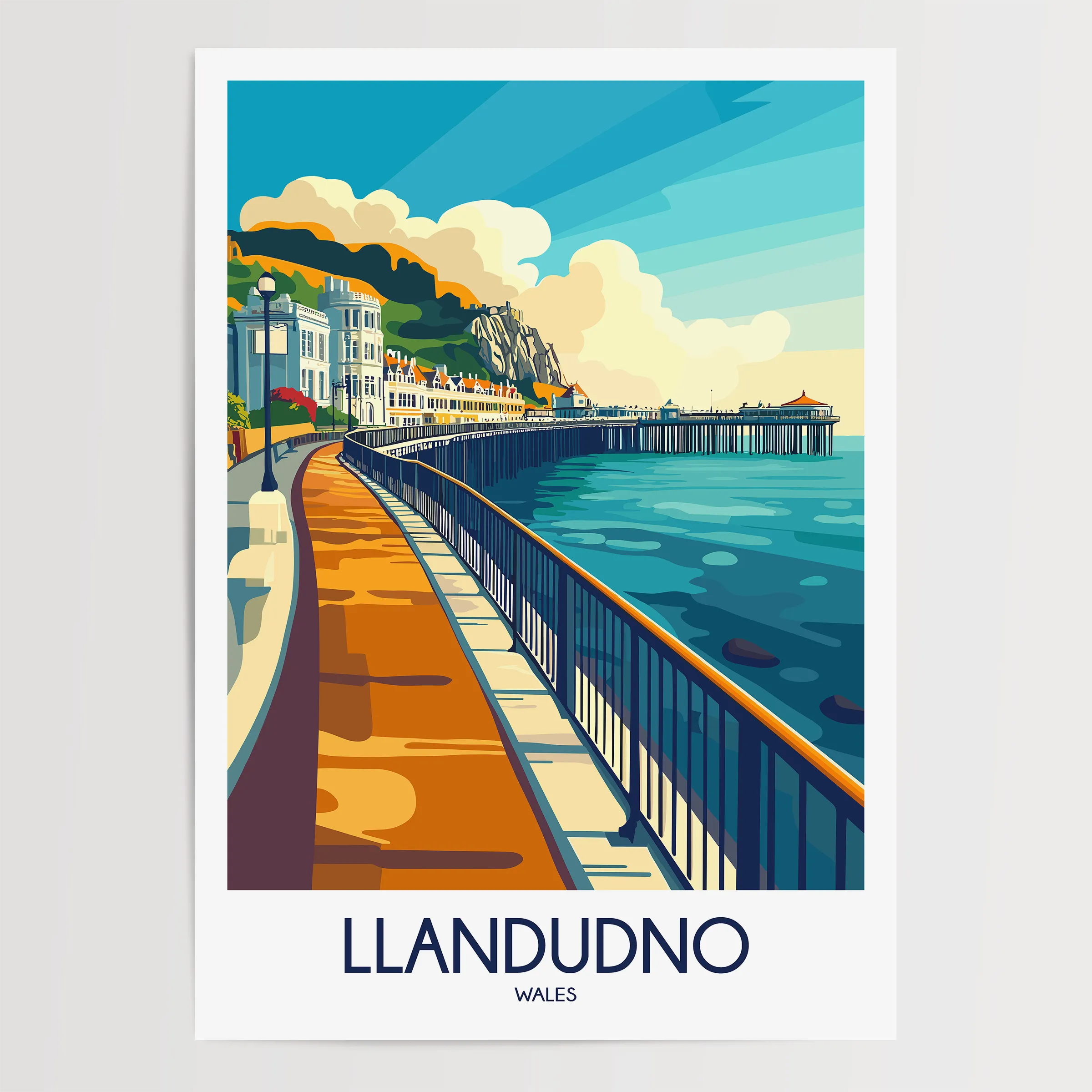 Llandudno Modern Travel Poster