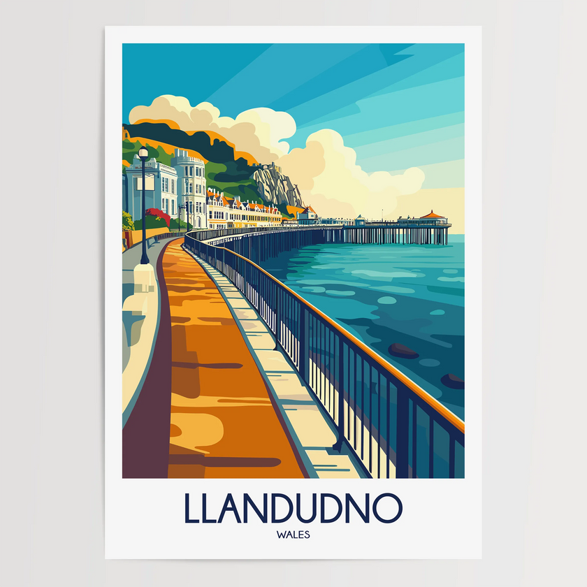 Llandudno Modern Travel Poster