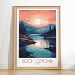 Loch Lomond Retro Travel Illustration