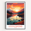 Loch Lomond Retro Travel Illustration
