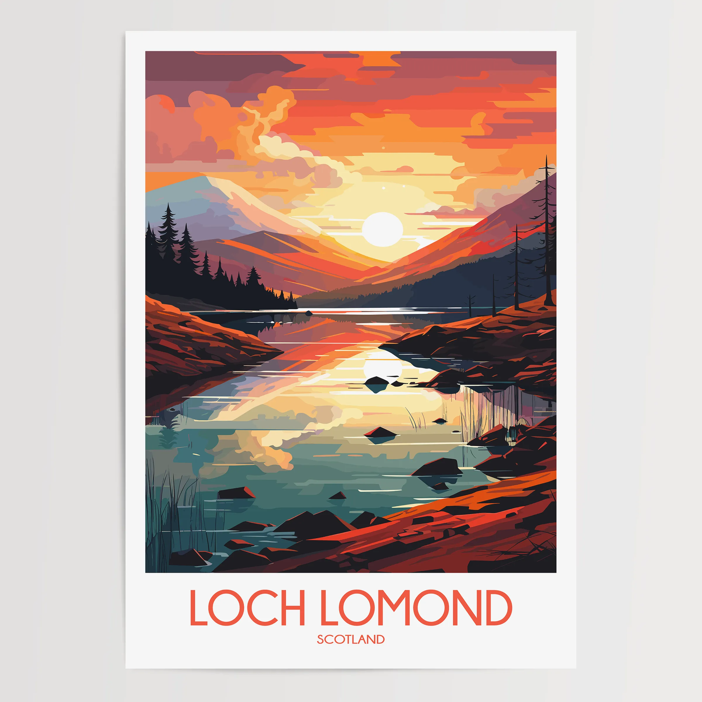 Loch Lomond Scenic Landscape Art