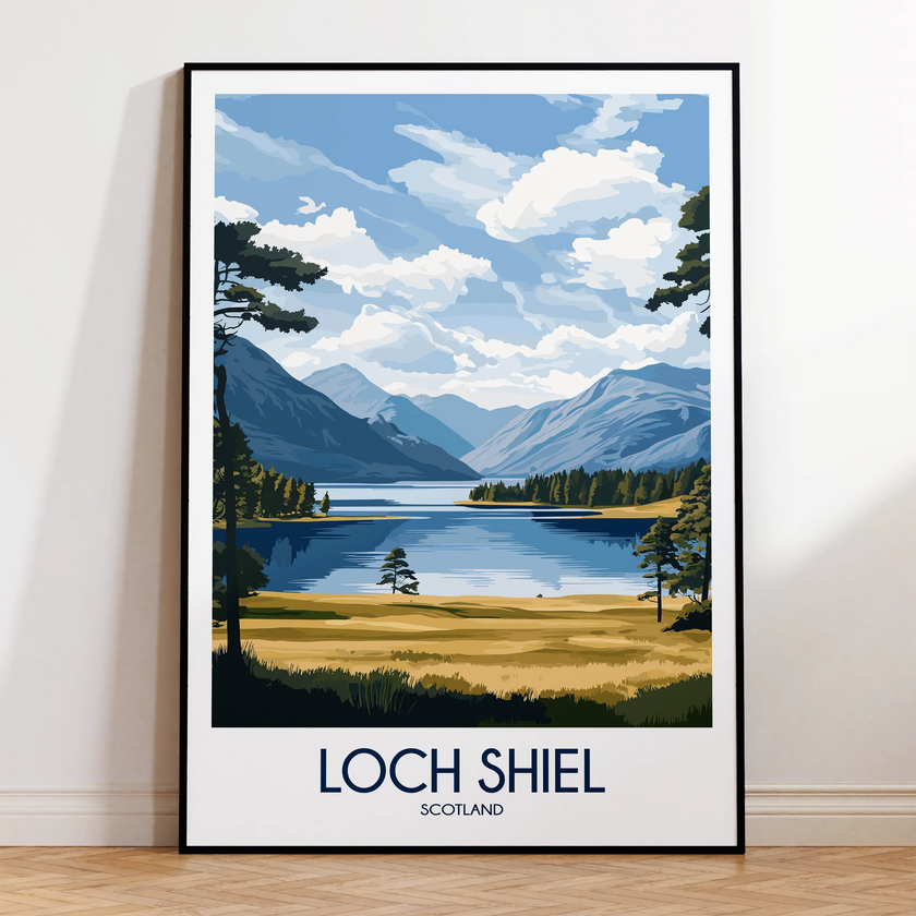 Loch Shiel Retro Travel Illustration