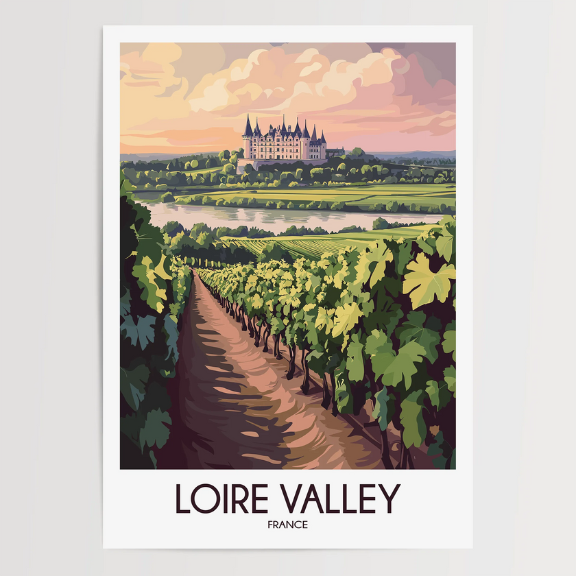 Loire Valley Modern Travel Poster