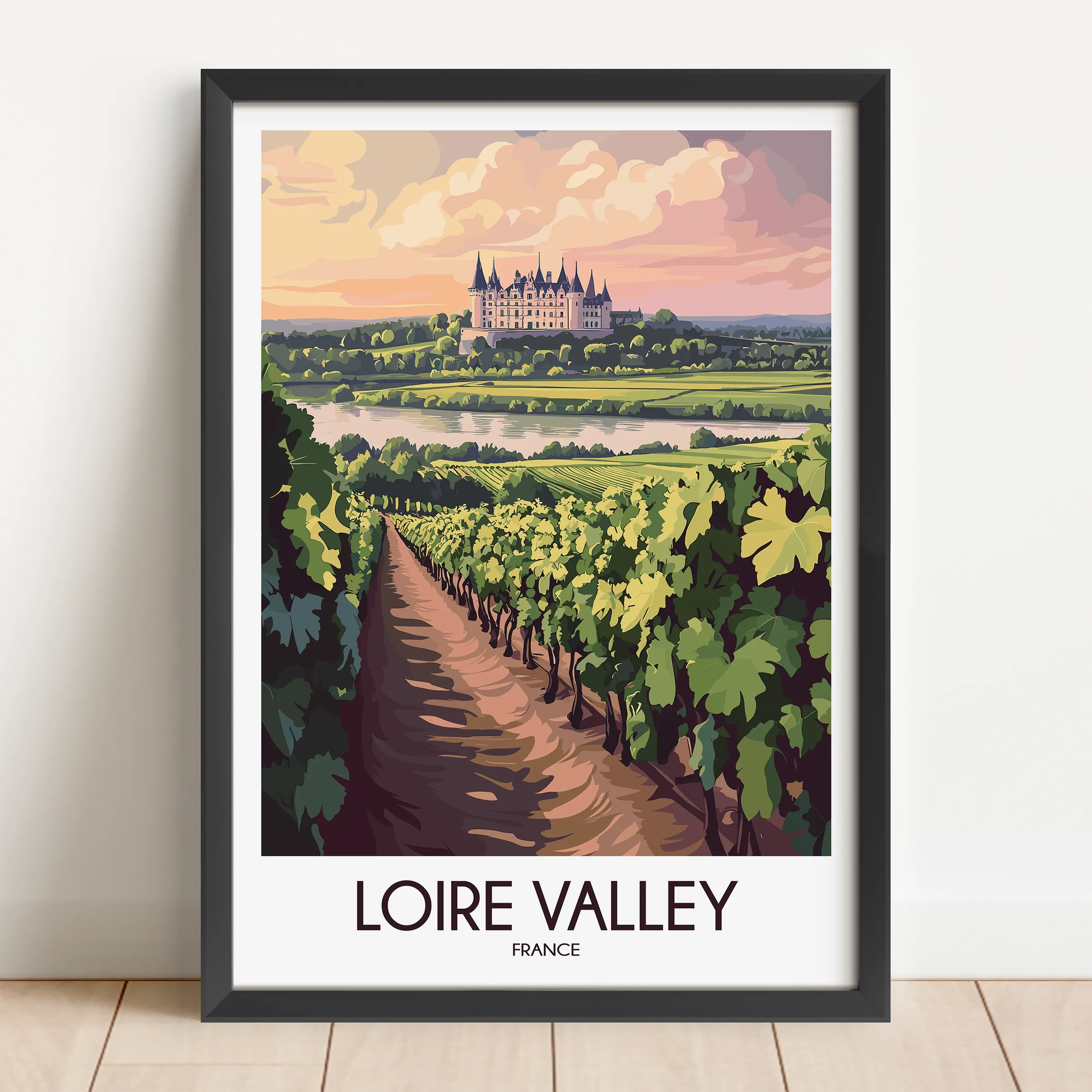 Loire Valley Retro Travel Illustration