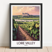 Loire Valley Retro Travel Illustration