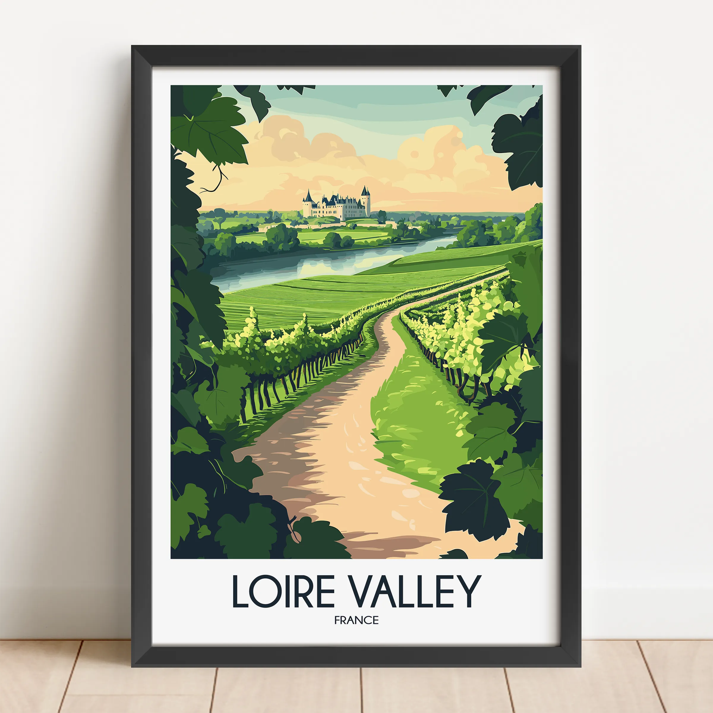 Loire Valley Retro Travel Illustration