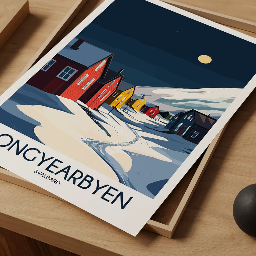 Longyearbyen Retro Travel Illustration