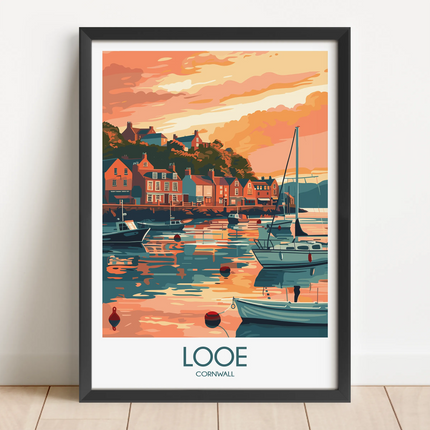 Looe Retro Travel Illustration