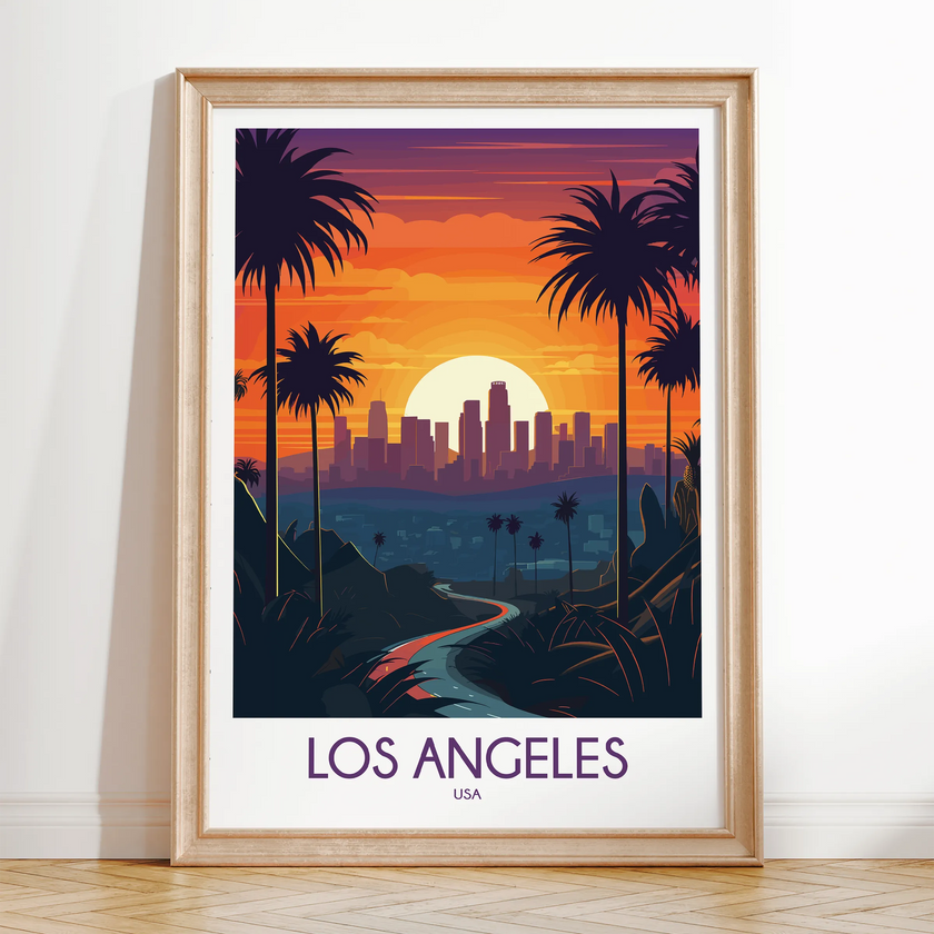 Los Angeles Retro Travel Illustration