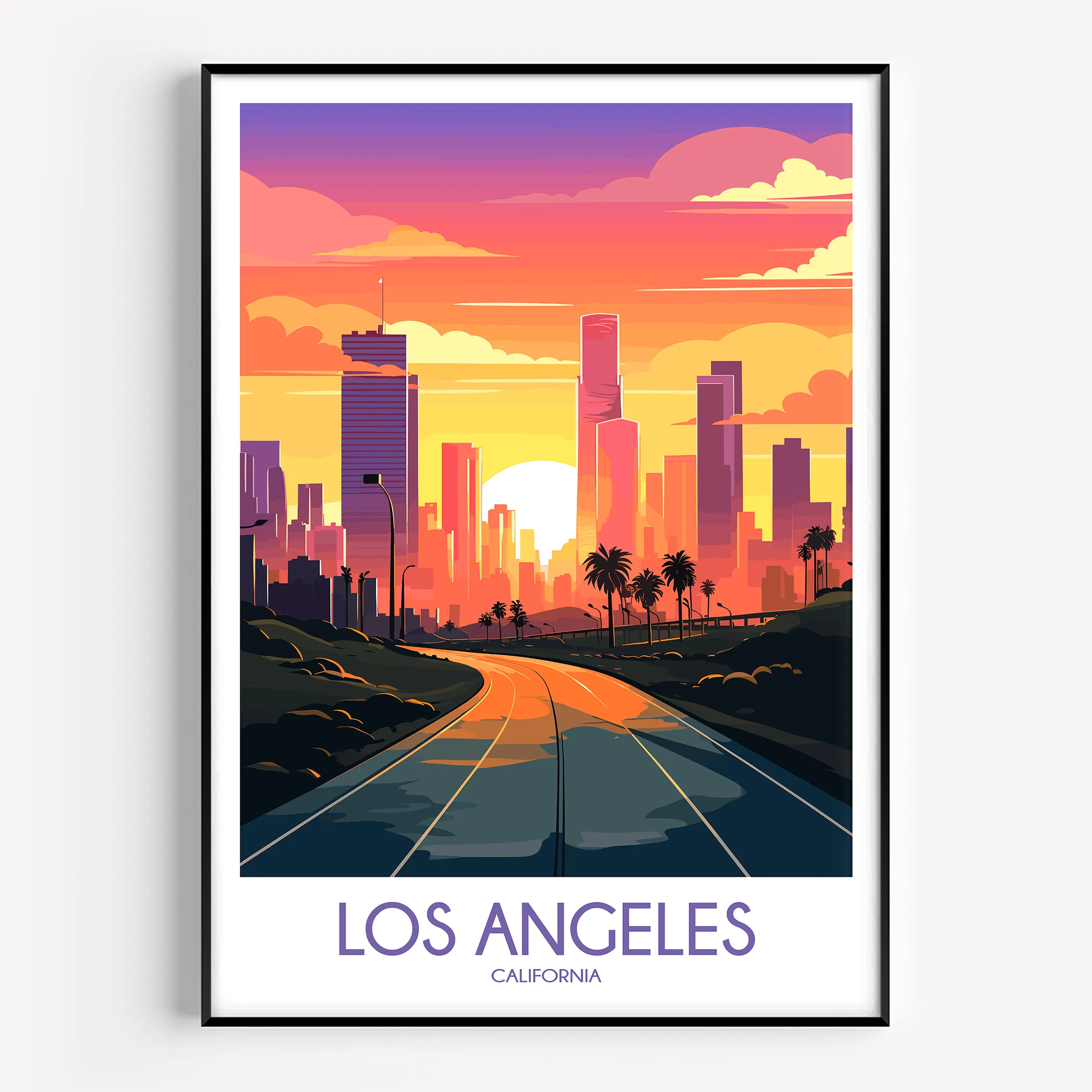 Los Angeles Retro Travel Illustration