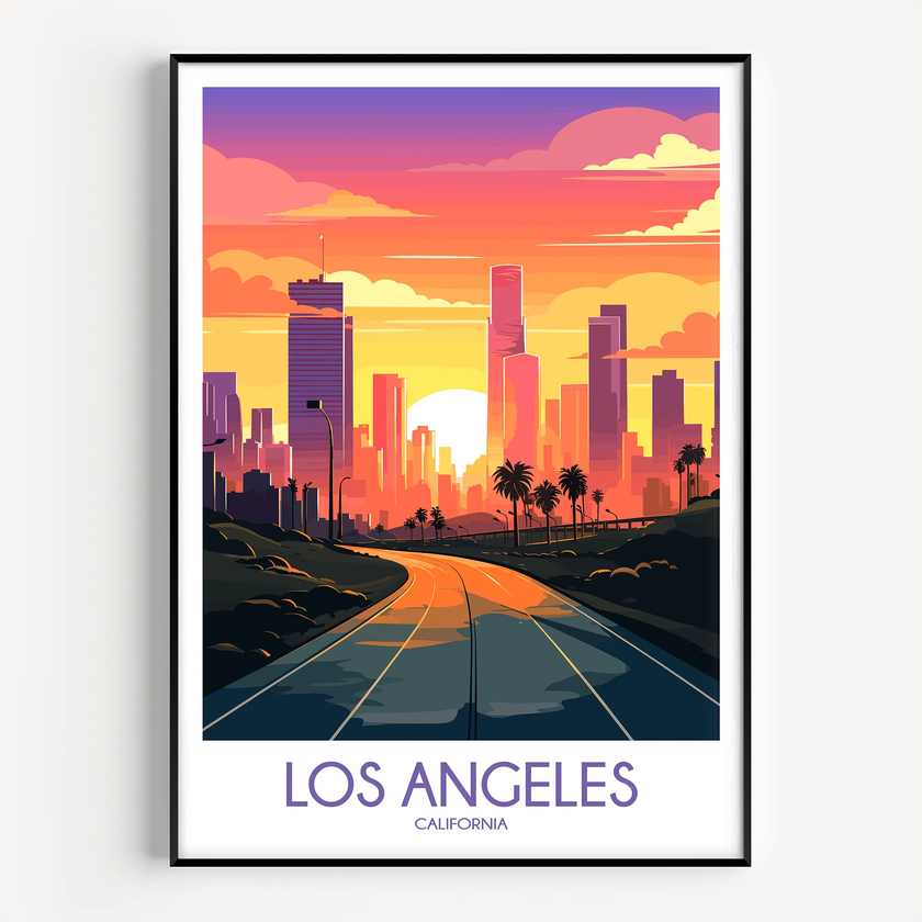 Los Angeles Retro Travel Illustration