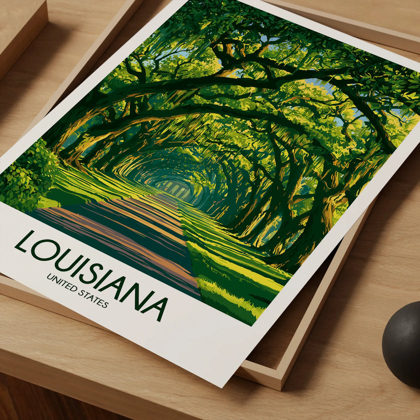 Louisiana Retro Travel Illustration