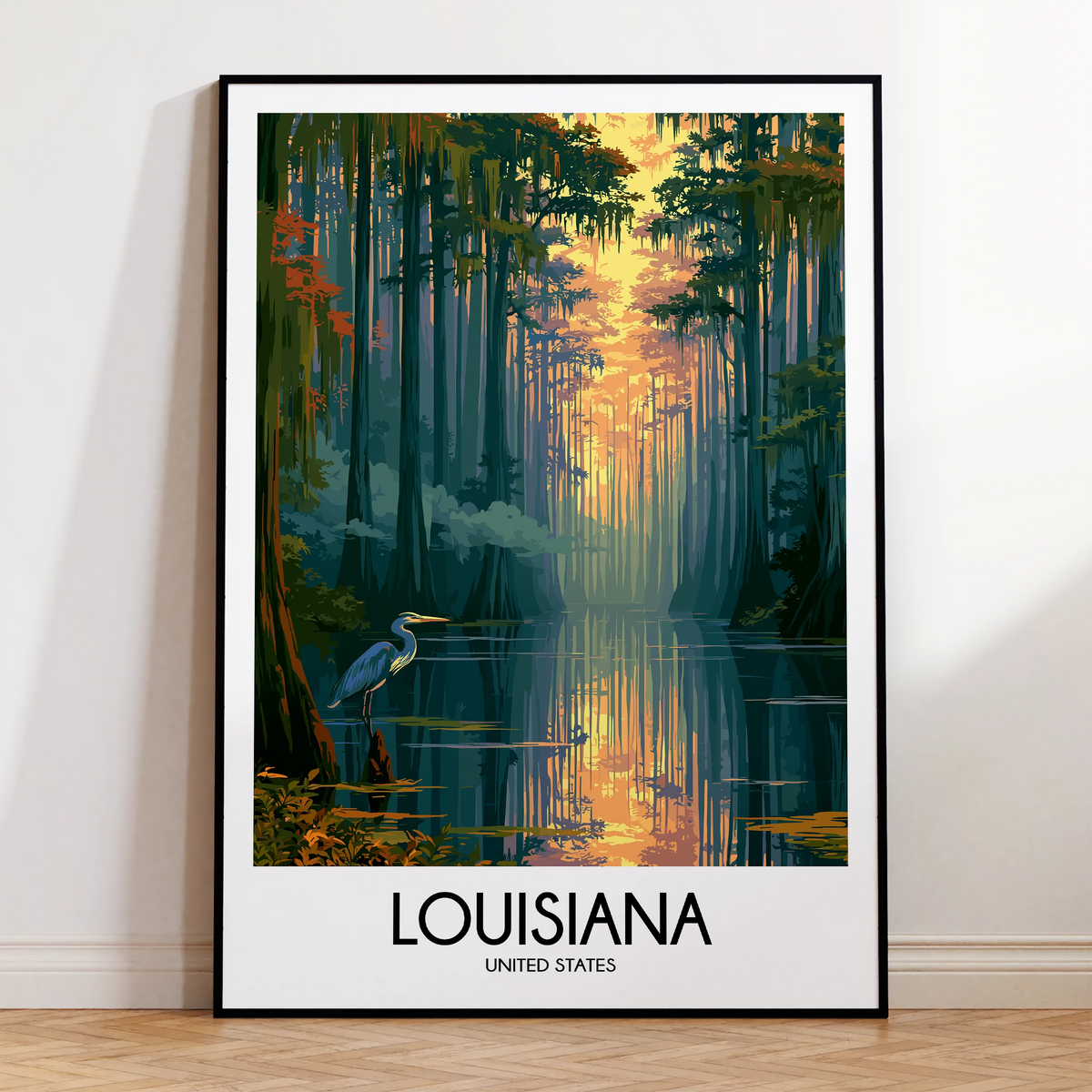 Louisiana Retro Travel Illustration