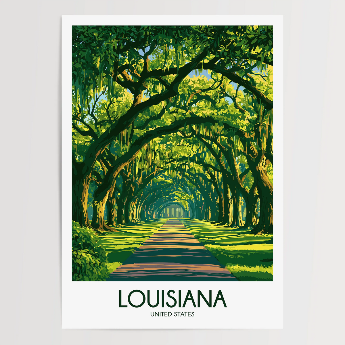 Louisiana Vintage Style Print