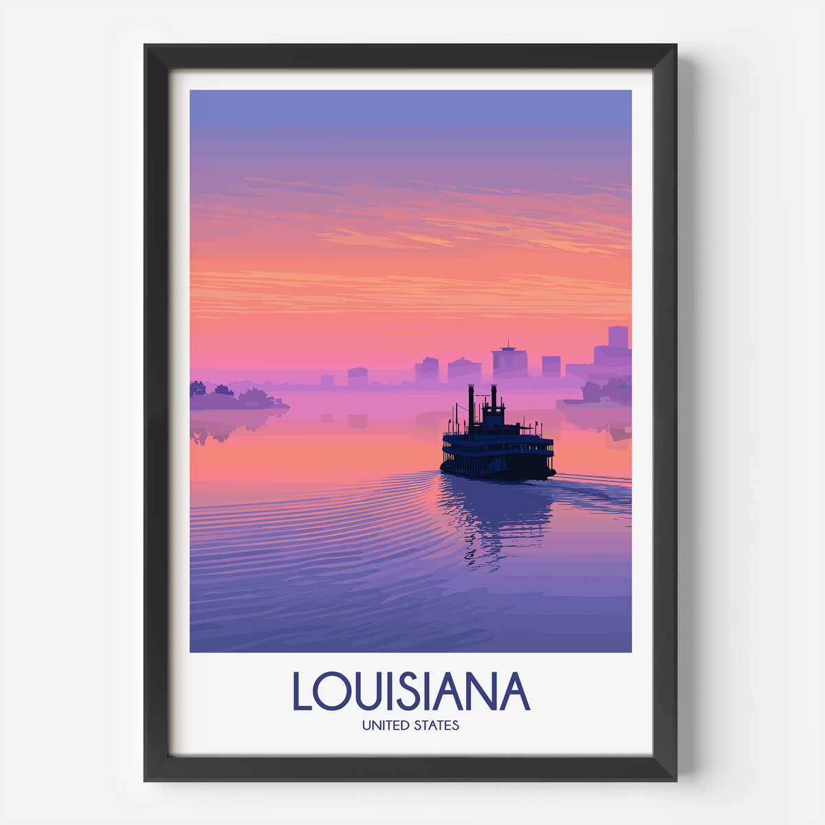 Louisiana Vintage Style Print